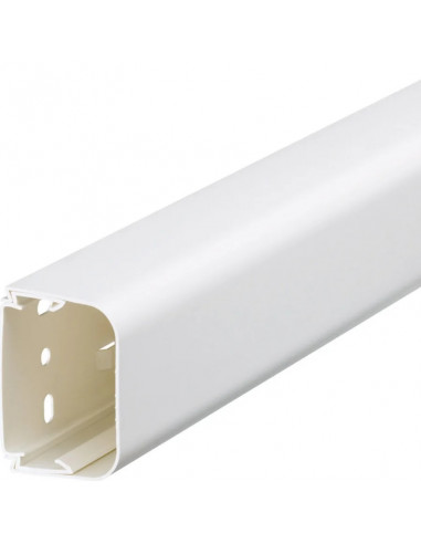 Goulotte de climatisation p65mm h90mm IK08-IK10 PVC rigide RAL 9010 blanc paloma HAGER CLMU65090