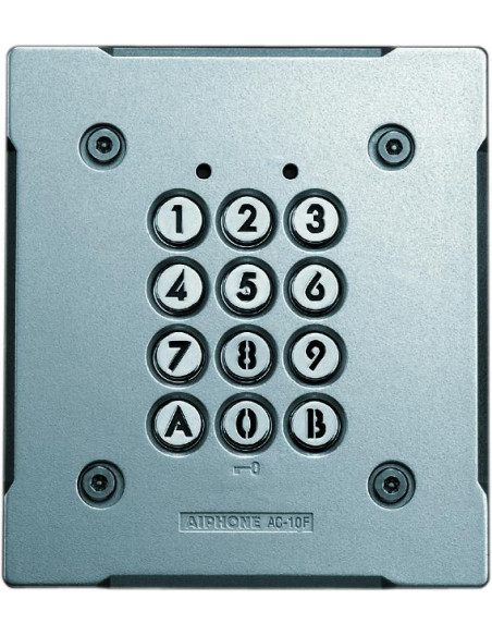 Clavier encastre antivandale retro eclaire 100 codes 2 relais 12/24vca cc AIPHONE AC10F 120151