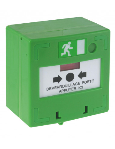 Bouton vert déclencheur déverrouillage des issues contrôlées par lecteur BDV AIPHONE 120917
