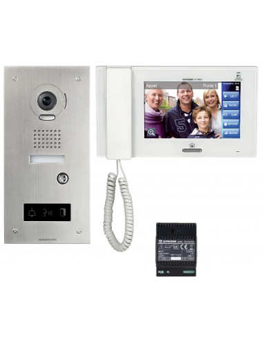 Kit video accessibilite avec platine inox encastree JPDVFL moniteur JP4MED et alim PS2420D AIPHONE JPS4AEDFL 130324