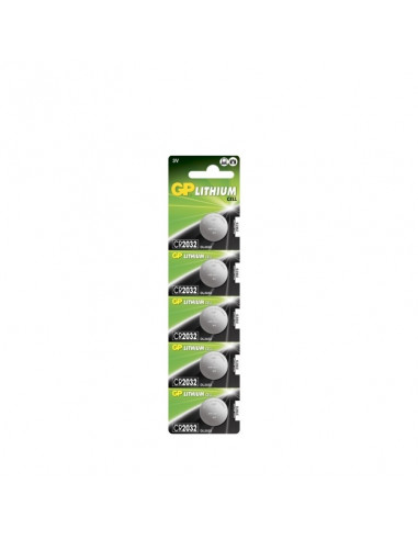 PILES BOUTON LITHIUM CR2032 x 5 / Carte de 5 GPBM 2188