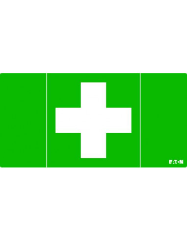Pictogramme CrystalWay 20m Croix blanche urgence sur fond vert LUMINOX LUM10965