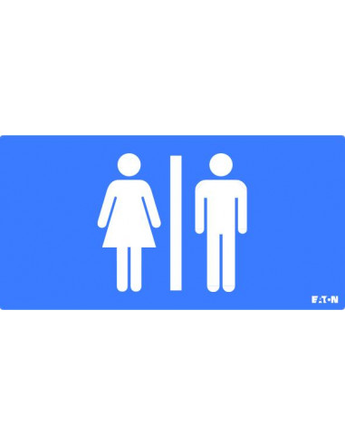 Pictogramme CrystalWay 20m Toilettes blanc sur fond bleu LUMINOX LUM10971