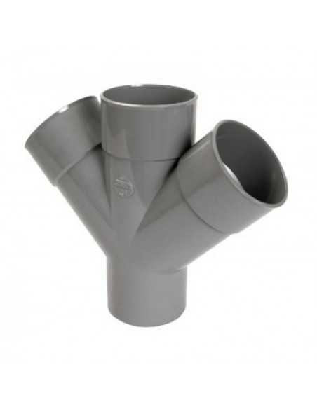 Culotte mâle femelle 45° double parallèle diamètre 100mm NICOLL RT14