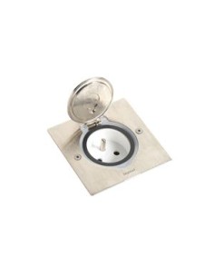 Kit prise de sol et plan de travail inox étanche IP44 avec clapet de protection et boite à encastrer LEGRAND 092110