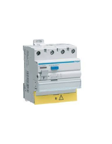 Interrupteur Différentiel Tétrapolaire 63A 30Ma Type AC Bornes décalées HAGER CDC863F