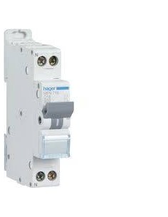 Disjoncteur 1 Module 1P+N 3KA 16A HAGER MFN716 2