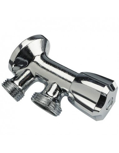 ROBINET INCLINE LAITON CHROME AVEC APPLIQUE