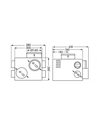 Caisson VMC GAZ pour extraction des produits de combustion d'une chaudière gaz S&P (UNELVENT) 603021