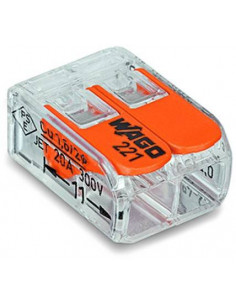 PACK 100 BORNES 2 ENTRÉES A LEVIER WAGO 221-412