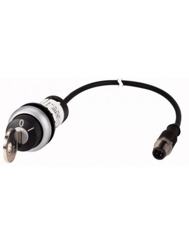 Boutons à clé RMQ Compact à rappel 2 positions MS1 1o/0f M12A-male câble noir 0 2 m. EATON C22-WS-MS1-K10-P1